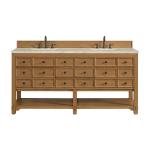 Malibu 72" Double Vanity, Amber Birch, w/ 3 CM Tajnar Eclos Top