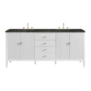 Myrrin 72" Vanity, Bright White, w/ 3 CM Phantome Eclos Top
