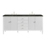 Myrrin 72" Vanity, Bright White, w/ 3 CM Phantome Eclos Top