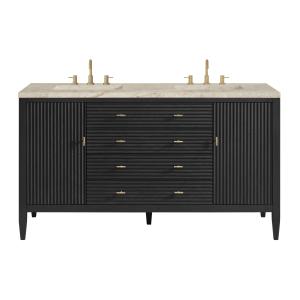 Myrrin 60" Double Vanity, Carbon Oak, w/ 3 CM Tajnar Eclos Top