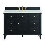 Lorelai 48" Single Vanity, Black Onyx w/ 3 CM Ethereal Noctis Silestone Top w/FreePower Wireless Charger