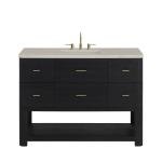Lucian 48" Single Vanity, Carbon Oak, w/ 3 CM Siberian Silestone Widespread Top