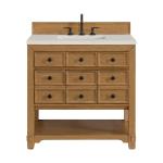 Malibu 36" Single Vanity, Amber Birch, w/ 3 CM Siberian Silestone Top