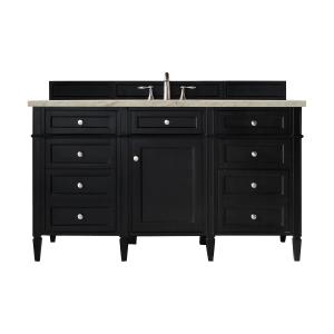 Brittany 60" Single Vanity, Black Onyx, w/ 3 CM Tajnar Eclos Top