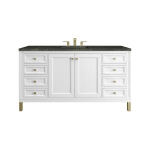 Chicago 60" Single Vanity, Glossy White, w/ 3 CM Phantome Eclos Top
