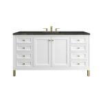 Chicago 60" Single Vanity, Glossy White, w/ 3 CM Phantome Eclos Top