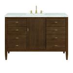 Myrrin 48" Single Vanity, Mid Century Walnut w/ 3 CM Ethereal Noctis Silestone Top w/FreePower Wireless Charger