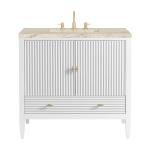 Myrrin 36" Vanity, Bright White, w/ 3 CM Tajnar Eclos Top
