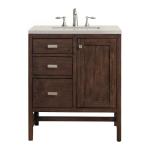Addison 30" Single Vanity, Mid-Century Acacia, w/ 3 CM Siberian Silestone Top