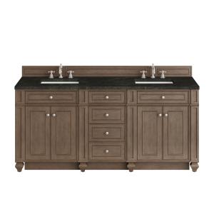 Bristol 72" Double Vanity, Whitewashed Walnut, w/ 3 CM Phantome Eclos Top