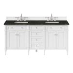 Brittany 72" Double Vanity in Bright White, w/ 3 CM Phantome Eclos Top