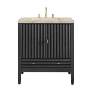 Myrrin 30" Single Vanity, Carbon Oak w/ 3 CM Tajnar Eclos Top