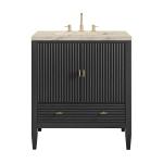 Myrrin 30" Single Vanity, Carbon Oak w/ 3 CM Tajnar Eclos Top
