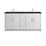 Bellshire 72" Double Vanity, Bright White w/ 3 CM Phantome Eclos Top