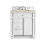 Bristol 30" Single Vanity, Bright White, w/ 3 CM Tajnar Eclos Top