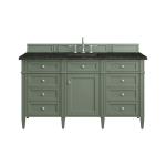 Brittany 60" Single Vanity, Smokey Celadon, w/ 3 CM Phantome Eclos Top