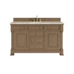 Brookfield 60" Single Vanity, Pecan, w/ 3 CM Tajnar Eclos Top
