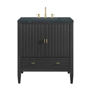 Myrrin 30" Single Vanity, Carbon Oak w/ 3 CM Charcoal Soapstone Silestone Top