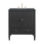 Myrrin 30" Single Vanity, Carbon Oak w/ 3 CM Charcoal Soapstone Silestone Top
