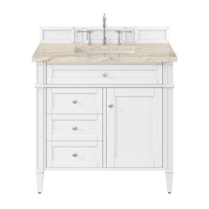 Brittany 36" Single Vanity in Bright White, w/ 3 CM Tajnar Eclos Top