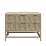 Emmeline 48" Single Vanity, Pebble Oak, w/ 3 CM Tajnar Eclos Top