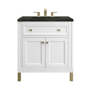 Chicago 30" Single Vanity, Glossy White, w/ 3 CM Phantome Eclos Top