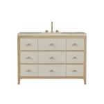 Celeste 48" Single Vanity, Sunwashed Oak with Embossed Shagreen, w/ 3 CM Tajnar Eclos Top w/FreePower Wireless Charger