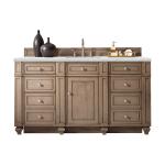 Bristol 60" Single Vanity, Whitewashed Walnut w/ 3 CM Ethereal Noctis Silestone Top w/FreePower Wireless Charger