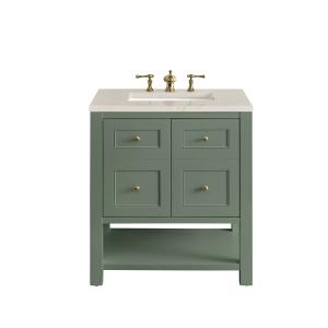 Breckenridge 30" Single Vanity, Smokey Celadon, w/ 3 CM Siberian Silestone Top