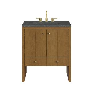 Hudson 30" Single Vanity, Honey Oak w/ 3 CM Parisien Bleu Silestone Top