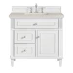 Lorelai 36" Single Vanity, Bright White, w/ 3 CM Siberian Silestone Top