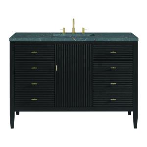 Myrrin 48" Single Vanity, Carbon Oak w/ 3 CM Parisien Bleu Silestone Top w/FreePower Wireless Charger