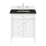 Brittany 30" Single Vanity in Bright White, w/ 3 CM Phantome Eclos Top