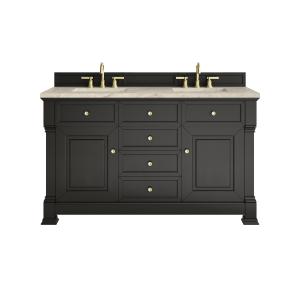 Brookfield 60" Double Vanity, Black Onyx, w/ 3 CM Tajnar Eclos Top