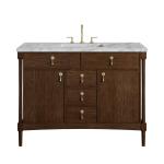 Kinnsden 48" Single Vanity, Sable Oak w/ 3 CM Carrara Marble Top