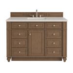 Bristol 48" Single Vanity, Saddle Brown, w/ 3 CM Siberian Silestone Top w/FreePower Wireless Charger