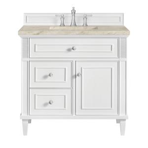 Lorelai 36" Single Vanity, Bright White, w/ 3 CM Tajnar Eclos Top