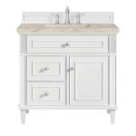 Lorelai 36" Single Vanity, Bright White, w/ 3 CM Tajnar Eclos Top