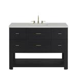 Lucian 48" Single Vanity, Carbon Oak w/ 3 CM White Zeus Silestone Widespread Top
