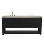 Lucian 72" Double Vanity, Carbon Oak, w/ 3 CM Tajnar Eclos Top w/FreePower Wireless Charger