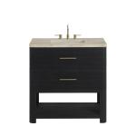 Lucian 36" Single Vanity, Carbon Oak, w/ 3 CM Tajnar Eclos Widespread Top