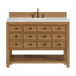 Malibu 48" Single Vanity, Amber Birch w/ 3 CM Victorian Silver Silestone Top w/ FreePower Wireless Charger