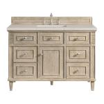 Lorelai 48" Single Vanity, Whitewashed Oak, w/ 3 CM Siberian Silestone Top w/FreePower Wireless Charger