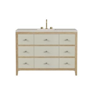 Celeste 48" Single Vanity, Sunwashed Oak with Embossed Shagreen, w/ 3 CM Siberian Silestone Top