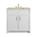 Bellshire 36" Single Vanity, Bright White w/ 3 CM Tajnar Eclos Top