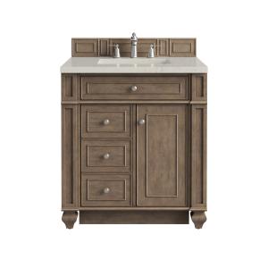 Bristol 30" Single Vanity, Whitewashed Walnut, w/ 3 CM Siberian Silestone Top