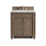 Bristol 30" Single Vanity, Whitewashed Walnut, w/ 3 CM Siberian Silestone Top