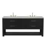 Lucian 72" Double Vanity, Carbon Oak, w/ 3 CM Siberian Silestone Widespread Top