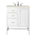 Addison 30" Single Vanity, Glossy White, w/ 3 CM Siberian Silestone Top