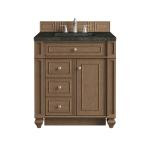 Bristol 30" Single Vanity, Saddle Brown, w/ 3 CM Phantome Eclos Top